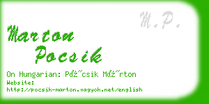 marton pocsik business card